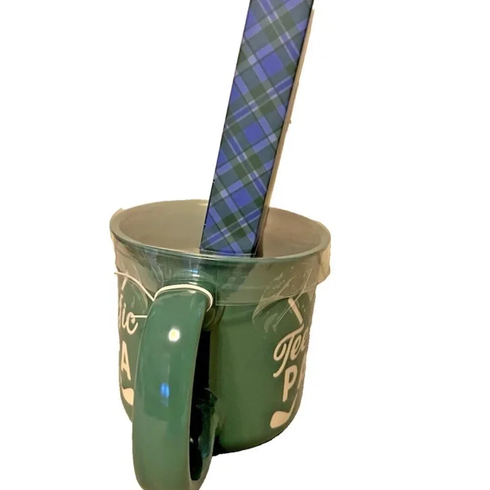 NEW TEE-RIFIC PAPA Golf Tee Holder & Green Mug Set by Eccolo